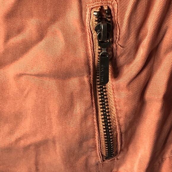 Max Jeans Salmon Pink Utility Jacket Small Boyfriend Military Zip Pocket Retro - Picture 11 of 16